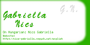 gabriella nics business card